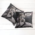 thumbnail image 4 of Ambesonne Cat Throw Pillow Cover Pack of 2, Whimsical Astronaut Kitty Moon, 2 Pcs-16"x16", Dark Purple Grey Coconut, 4 of 5