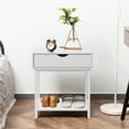 thumbnail image 5 of JJS Side End Table, Nightstand, Bedside Table with Drawer and Storage Shelves, Sofa Table for Living Room, Bedroom, Accent Furniture, Easy Assembly, White, 5 of 8