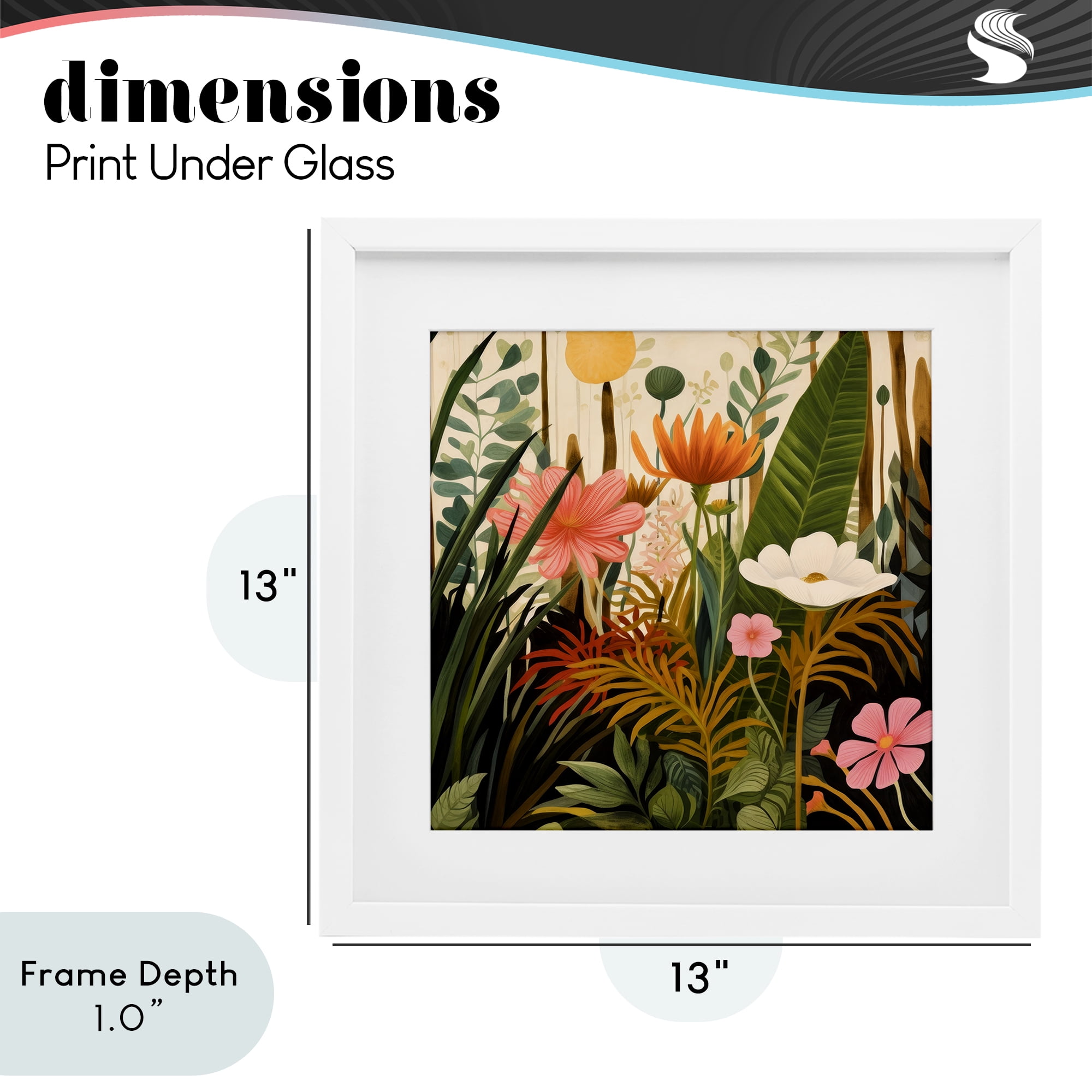 Stupell Industries Botanical Embrace in the Jungle White Framed Print Under Glass, design by Lazar Studio