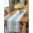 thumbnail image 5 of Summer Sea Blue Starfish Table Runner-36 Inch Long Rustic Farm Wood Board Table Runners Linen Burlap Tablerunner for Kitchen Dining Room Holiday Party, 5 of 9