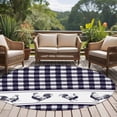 thumbnail image 4 of Round Area Rug 7 Ft, Farmhouse Purple Plaid Washable Non-Slip Circle Carpet for Living Room/Bedroom, Vintage Country Cock Checkered Low-Profile Large Runner Mat Collection Rugs for Indoor, 4 of 8