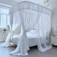 thumbnail image 4 of Bed Curtain Canopy Bed Canopy Bed with Frame Double Layer Curtains Canopy Double Layer Canopy for Girls and Adults Bedroom, 4 of 6