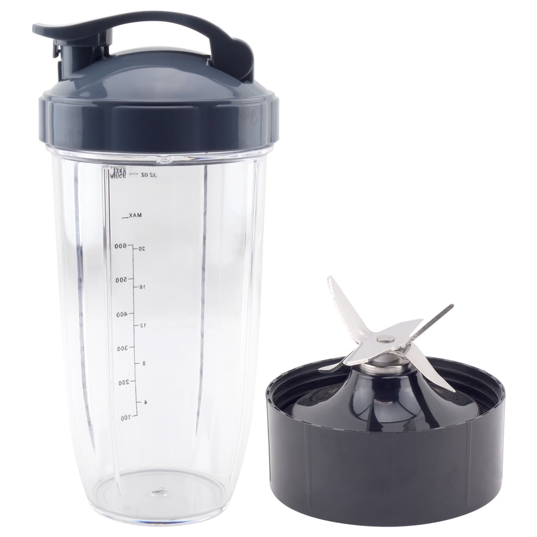 32oz Cup and Extractor Blade are Compatible with NutriBullet 600W/900W Series Replacement Parts for Blender with 1 Lid and 2 Sealing Rings 