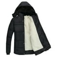 thumbnail image 2 of Tdoqot Mens Puffer Jacket with Hood- Sherpa Lined Zip up Thick Warm Casual Winter Coats White Size L, 2 of 9