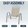 thumbnail image 3 of ECOPATIO Patio Chairs Set of 4, Outdoor Stackable Dining Chairs for All Weather, Breathable Garden Outdoor Furniture for Backyard Deck, Brown, 3 of 5