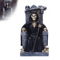 thumbnail image 2 of Kearding Grim Reaper Estatua Fina mano de obra Spooky Grim Reaper sentado en el trono con detalles de guadaña y calavera Decoración de Halloween Kits de decoración para fiestas Kearding HA019232-00, 2 of 6