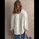 thumbnail image 4 of Chaqueta de Mujer de Gran Tamaño con Botones y Larga con Aberturas. Crema L, 4 of 5