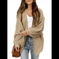 thumbnail image 3 of Chaqueta de Punto Extragrande de Larga con Abertura Frontal y Bolsillos para Mujer, Estilo 2025 Caqui Superficial S, 3 of 8
