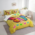 thumbnail image 3 of Homewish Teenagers Girls Gradient Flying Butterflies Twin Bedding Sets 7-Piece,Girly Dance Gymnastics Bedding Comforter Set Microfiber,Bling Glitter Breathable Sheet Sets,Lightweight Room Decor, 3 of 8