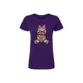thumbnail image 1 of Playera Blusa De Osita Con Dolares Ropa De Mujer Juvenil Oso Dinero Color Morado Talla Chica Marca Emil SaEs, 1 of 4