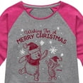 thumbnail image 3 of Disney Winnie The Pooh - Pooh & Piglet Wishing for a Merry Christmas - Toddler & Youth Girls Raglan Graphic T-Shirt, 3 of 5