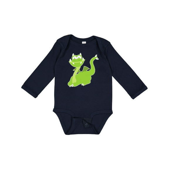 Inktastic Green Dragon Boys or Girls Long Sleeve Baby Bodysuit
