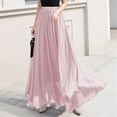 thumbnail image 4 of Vedolay Maxi Skirt for Women Floral Print High Waist Ruffle Asymmetrical Hem Long Skirt,PK1 M, 4 of 5