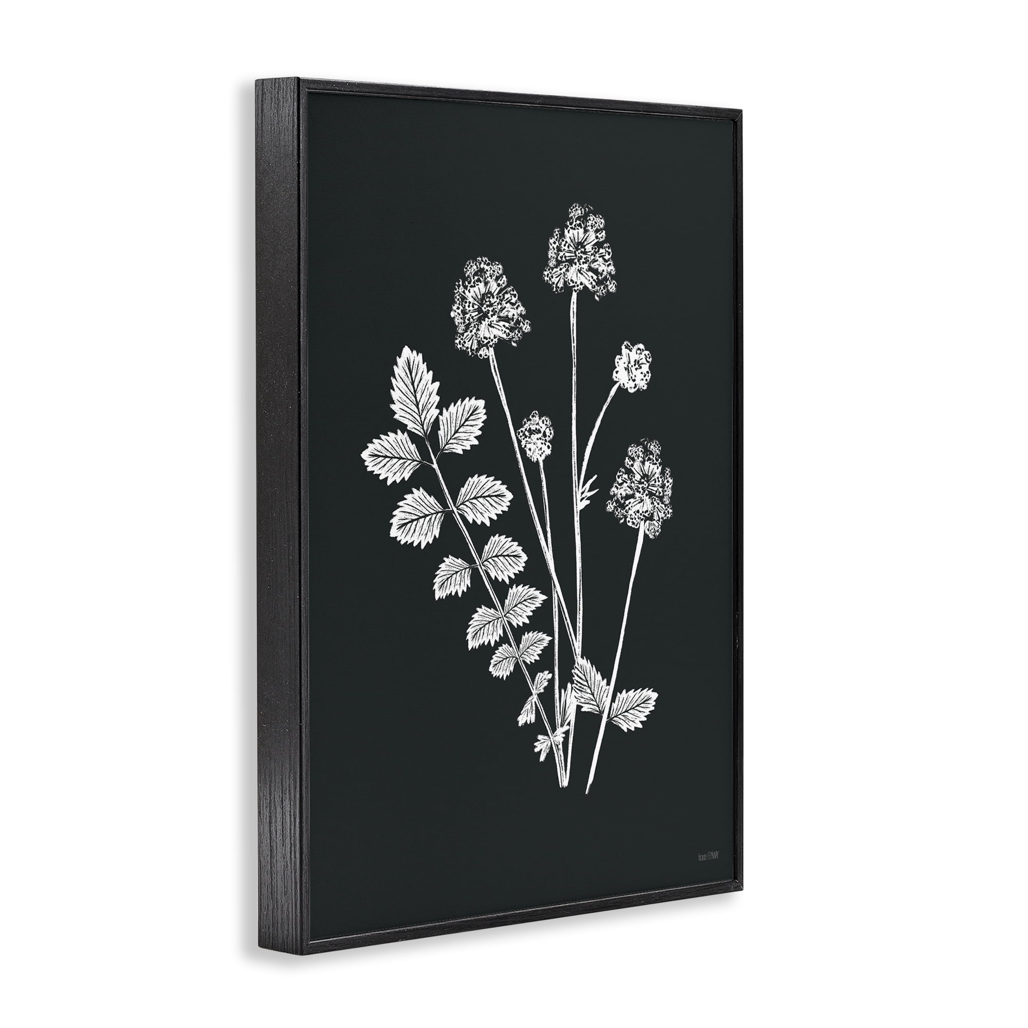 Stupell Industries Herb Bunches Impression Botanical & Floral Painting Black Framed Art Print Wall Art, 20 x 30
