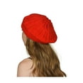 thumbnail image 2 of Cable Knit Winter Ski Beret Knit Tam Skull Cap - Red, 2 of 4