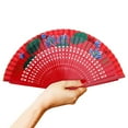 thumbnail image 3 of Tizuqe Hand-Painted Fan Classical Folding Fan Spanish Wood Fan Cheongsam Matching Fan, 3 of 15