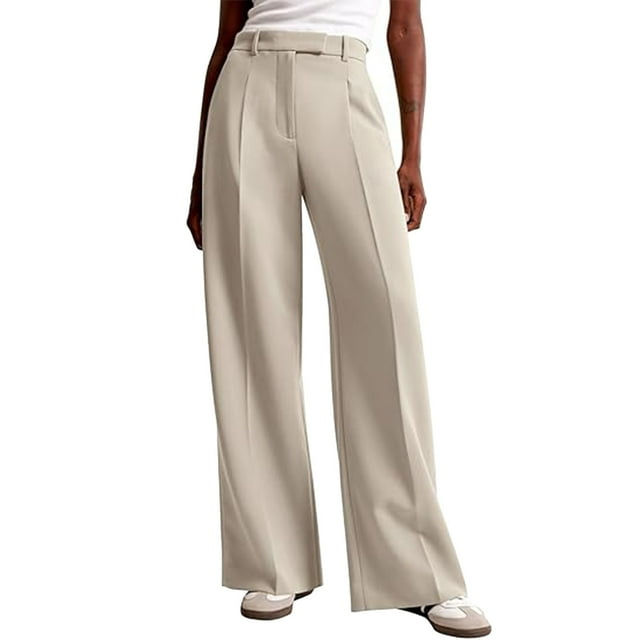 Pantalons Larges pour Femmes Taille Haute Pantalons de Travail Décontractés avec Poches Pantalons en Lin pour Femmes Grande Taille Pantalons Décontractés pour Femmes 3x