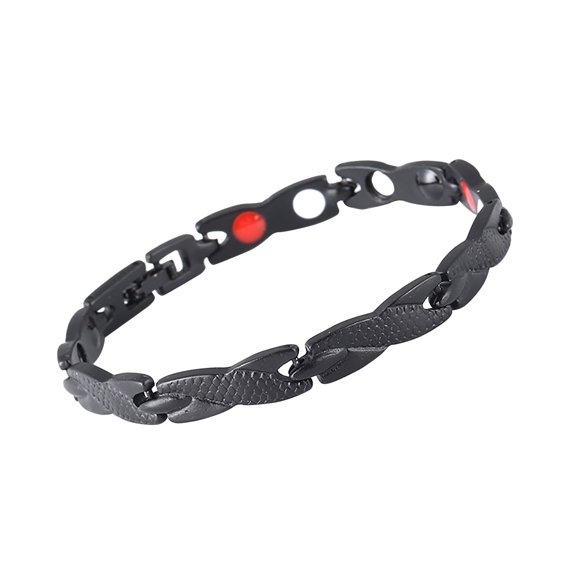 Yuehao Bracelets for Women, Gifts for Women, Dragon Pattern Bracelet Magnetotherapy Bracelet Jewelry 7mm Wide Couple Bracelet (Black, One Size)