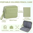 thumbnail image 2 of Estuche para Lapices de Pana, Estuche Lapicera Grande Estuche de Colores, Verde Claro, 2 of 4