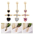 thumbnail image 2 of MasteelfCA 3 Pcs Anneaux de Nombril en Forme de Cœur Anneaux de Nombril Bijoux, 2 of 8