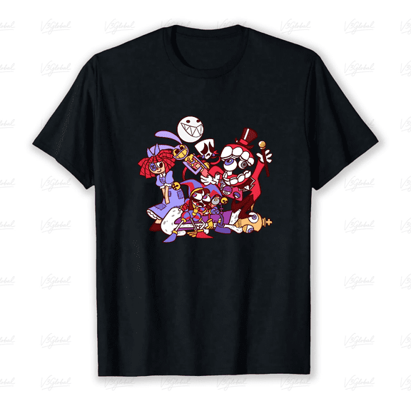Digital Circus Inspired Friends Active Cartoon Ensemble Graphic Unisex T-Shirt V18191 ,up to size 5XL