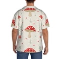 thumbnail image 5 of Vsdgher Flat Mushrooms Print Men's Wrinkle Free Untucked Cuban Shirt Business Casual Button Down Shirts Short Sleeve Shirt, 5 of 7