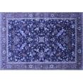 thumbnail image 1 of Ahgly Company Machine Washable Indoor Rectangle Oriental Blue Industrial Area Rugs, 8' x 10', 1 of 4