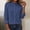 Navy, variant on Womens Mandarin Collared Gathered Concealed Placket Shirt Flip Back Cuffs Crinkled Linen Material Neat Straight Cut Top Gray XL