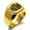 Gold, variant on Stainless Steel Letter U Initial 3D Cube Box Monogram Engraved Engraved Square Flat Top Biker Style Polished Signet Ring