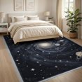thumbnail image 3 of ODIKA 8'x10' Washable Area Rug Nebula Galaxy Starry Planets Motif Planetary Stars Themed Large Flowing Dynamic for Dining Room, Office, Lounge, Non-Slip Chair-Friendly Mat, 3 of 7