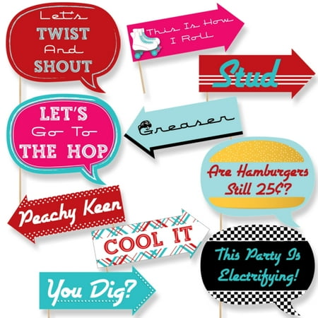 Photo Booth Props Photo Props Party Delights Dont Miss This Deal 50s Sock Hop 1950s Rock N Roll Party Selfie