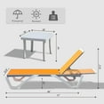thumbnail image 2 of Domi Outdoor Living Chaise Lounge Chair Aluminum Adjustable Pool Lounge Chair，With All-Weather Textilene & Side Table for Deck, Lawn, Backyard （1 Orange Chair w/1 Table）, 2 of 7