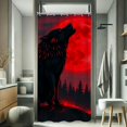 thumbnail image 2 of RKSupls Shower Curtain, Black Wolf Howling at Blood Waterproof Polyester Shower Curtain with Hooks for Chic Elegant Home Bathtub Bathroom Decor Washable Curtains, 2 of 6