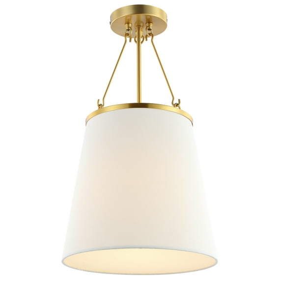 SAFAVIEH Valor A19 Gold Metal Pendant Light with White Shade