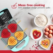 Holstein Housewares 4-Section Heart-Waffle Maker, Mint Electric Belgian Waffle Makers
