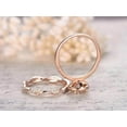 thumbnail image 3 of Art Deco 1.50 Carat Round Cut Halo Moissanite Diamond Wedding Ring Set In 10K Rose Gold, Promise Ring, Anniversary Ring, 3 of 5