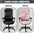 thumbnail image 4 of ZIATUBLES Office Chair Protector Covers Butterfly Peach Blossom Pink Printed Stretch Spandex Fabric Desk Computer Chair Rotating Covers Washable Soft Universal Rotating Slipcover with Snap Button, S, 4 of 7