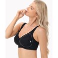 thumbnail image 3 of YANDW Wireless Everyday Bra No Underwire Comfort Full Coverage Bras for Women, Black 2XL, 3 of 7