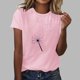 thumbnail image 2 of Mujeres Pantalones Cortos, Verano Ocio Impresión Cuello Redondo Camiseta de Manga Corta, Blusa de Moda Casual, 2 of 4