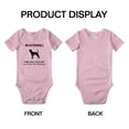 thumbnail image 3 of Warning: Protected by A Black and Tan Coonhound Dog Funny Baby Bodysuit Romper (Pink,3-6 Months), 3 of 5