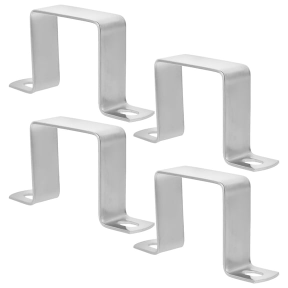POPETPOP 4Pcs Stainless Steel U Shaped Pipe Bracket Clamp Strut Connector