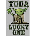 thumbnail image 2 of Women's Star Wars St. Patrick's Day Cartoon Yoda Lucky One  Graphic Tee Athletic Heather Small, 2 of 4