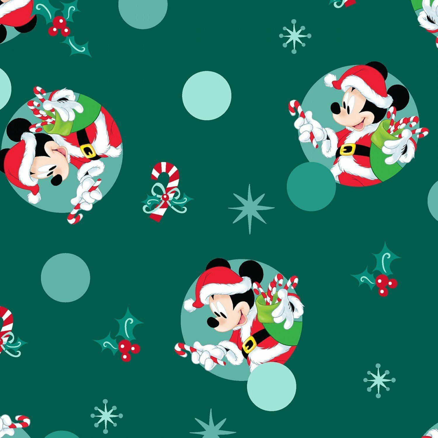 cotton mouse by the yard Micky mouse print fabric by the yard Fat quarters green mouse Mouse cotton fabric