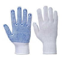 Portwest A111 Work Gloves Classic Polka Dot Grip Gloves White/Blue, Large