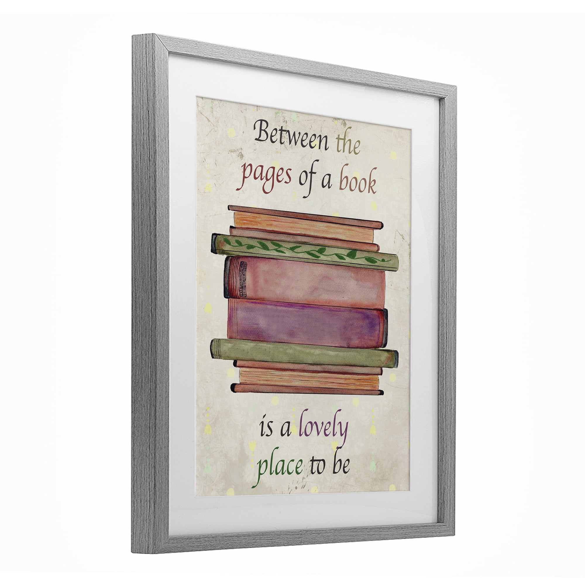 Stupell Industries Between Pages Of A Book Gray Framed Print Under Glass, design by Julia Frost