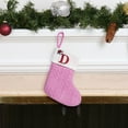 thumbnail image 5 of Xuniizn Personalized Christmas Stockings with Initials - Custom Embroidered Stocking Set, Luxury Velvet Xmas Stockings for Family, Holiday Christmas Decorations, Pink, New Model D, 5 of 6