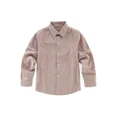 thumbnail image 2 of Wehilion Boys Solid Lapel Shirt, Kids Long Sleeve Classic Top, For Daily Wear And Formal Occasion,Champagne golden 2T, 2 of 4