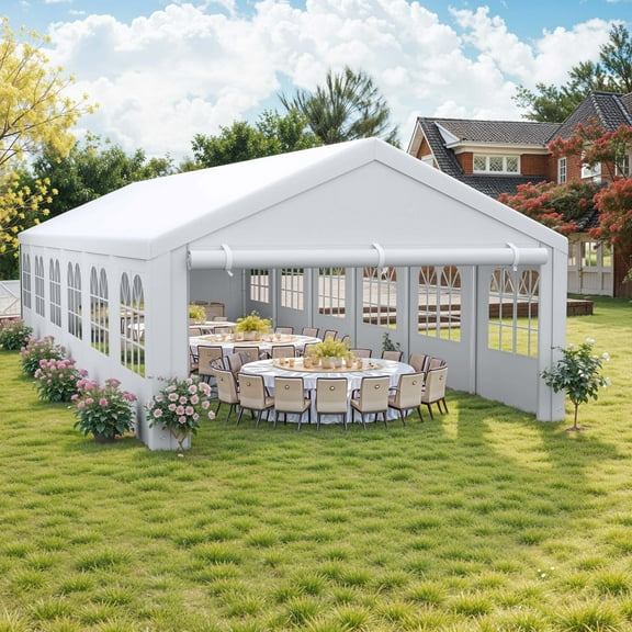 Dextrus 20x40FT Heavy Duty Party Tent with Sidewalls, Outdoor Wedding Tent Event Shelters Outdoor Canopy