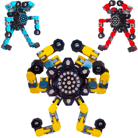 Iric Funny Sensory Fidget Spinners Toys Finger Hand Spinner Toy Spinning Top Focus Toy with Transformable Chain Mechanical Spiral Twister Fingertip Gyro Stress Relief Toy for Kids Adults (3 Packs)
