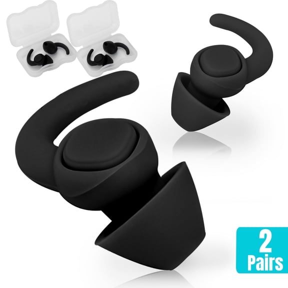 2 Pairs Silicone Ear Plugs for Sleeping,33dB Noise Cancelling Earbud,Washable Ear Stopper